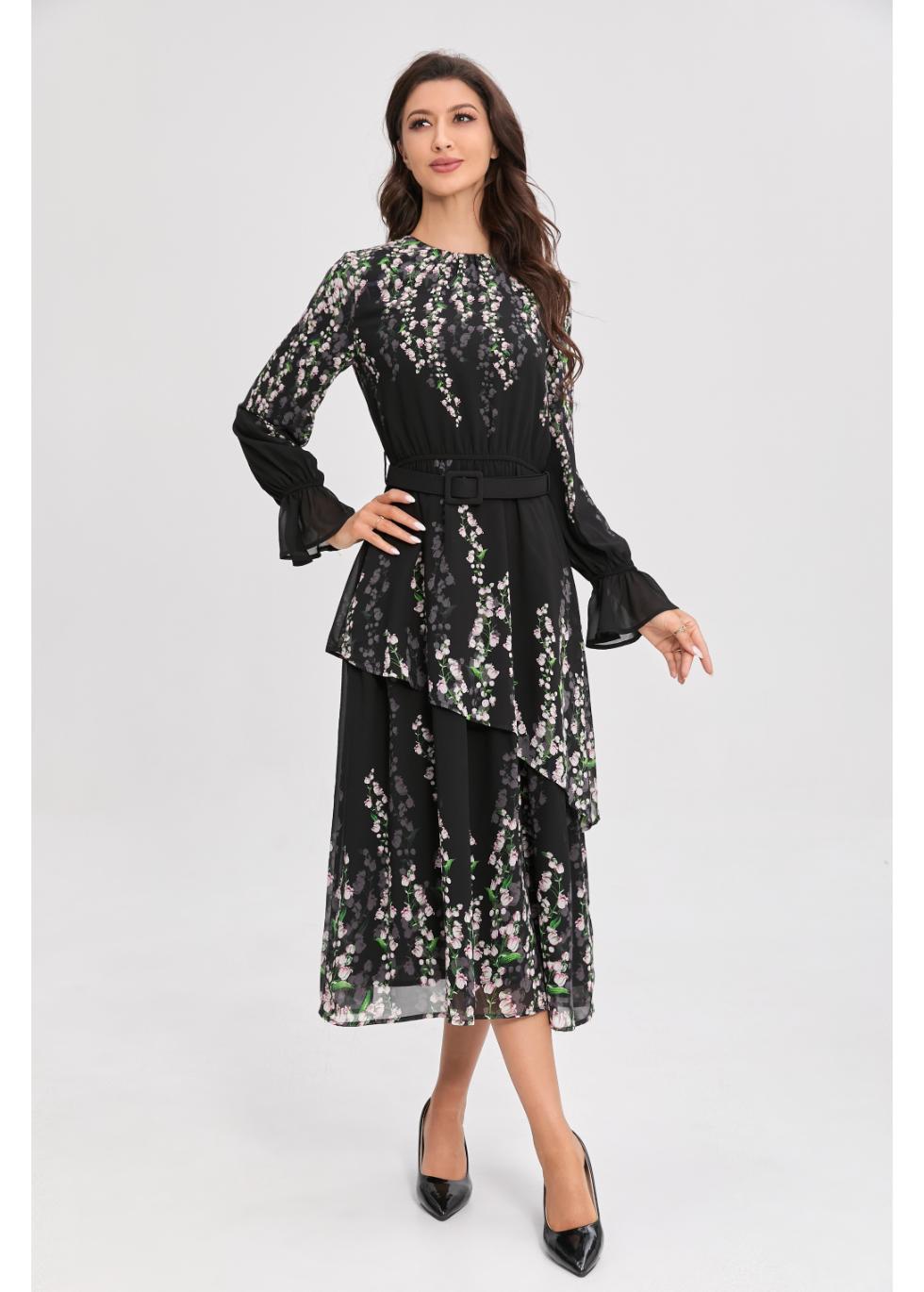 Cherry Blossom Tiered Dress - MissFinchNYC