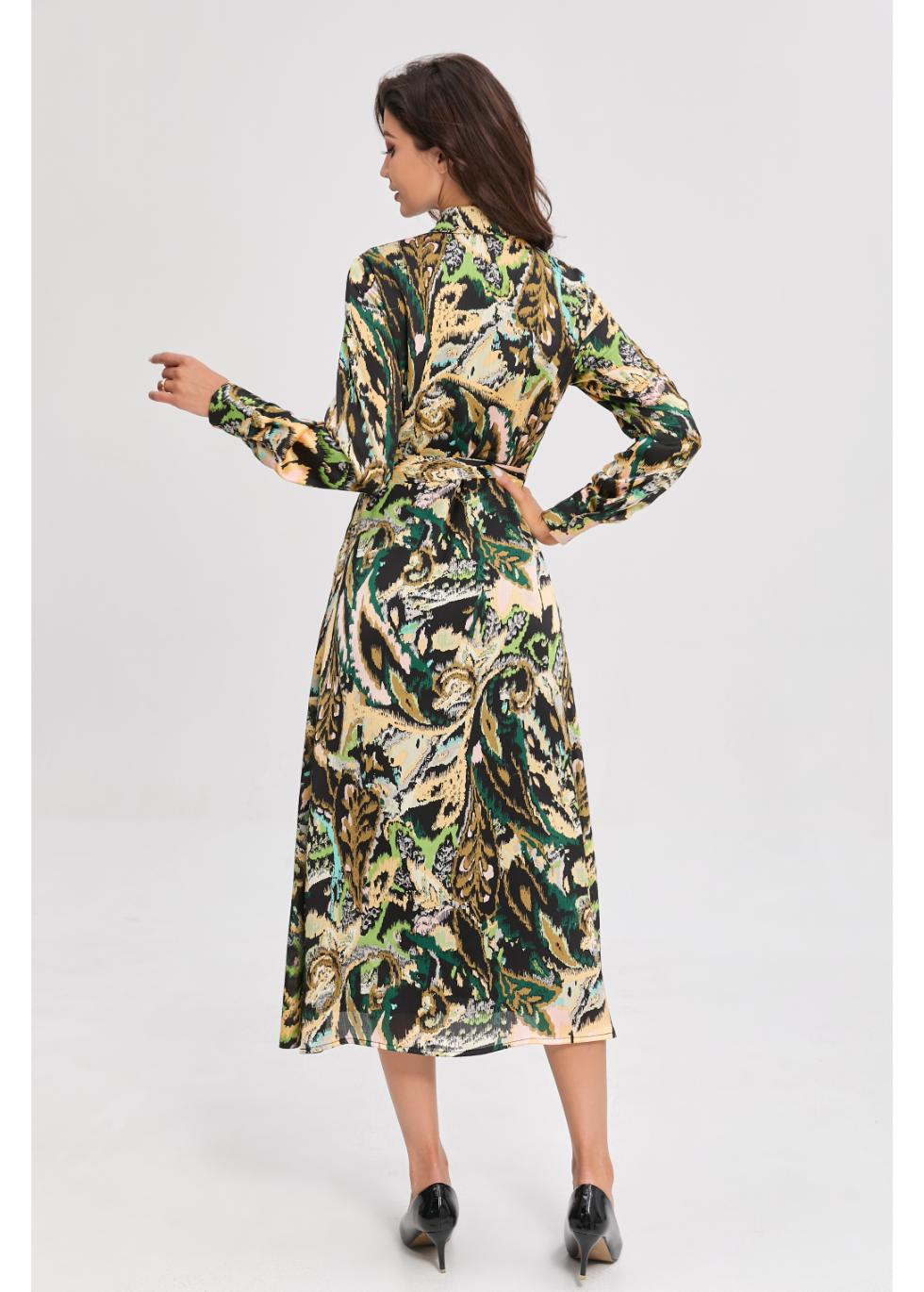 Verdant Elegance Midi Dress - MissFinchNYC
