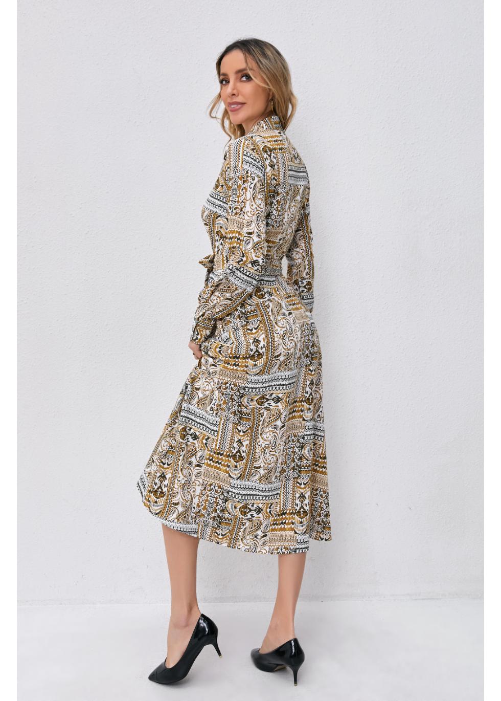 Golden Mosaic Midi Dress - MissFinchNYC
