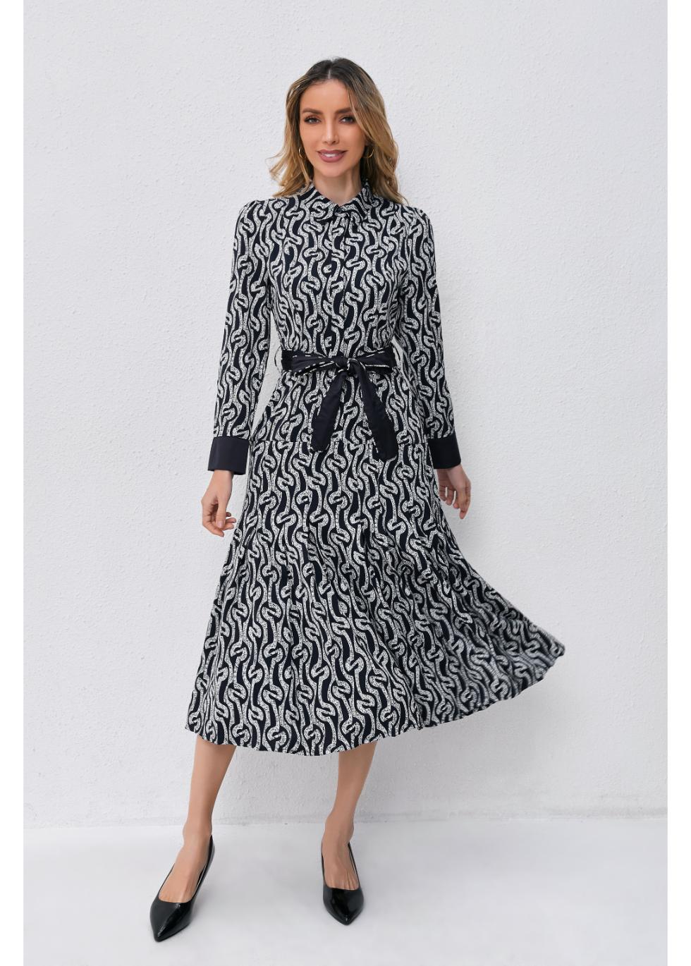 Midnight Wave Midi Dress - MissFinchNYC