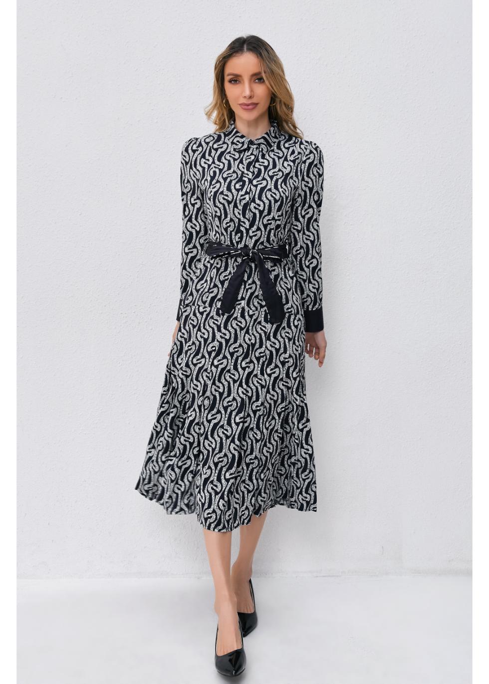 Midnight Wave Midi Dress - MissFinchNYC