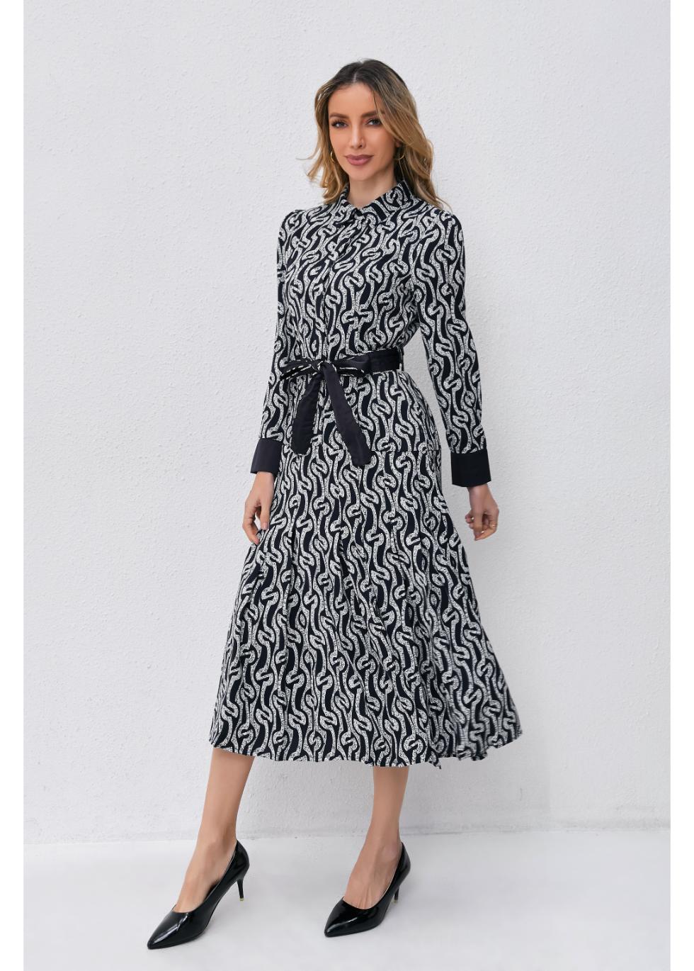 Midnight Wave Midi Dress - MissFinchNYC