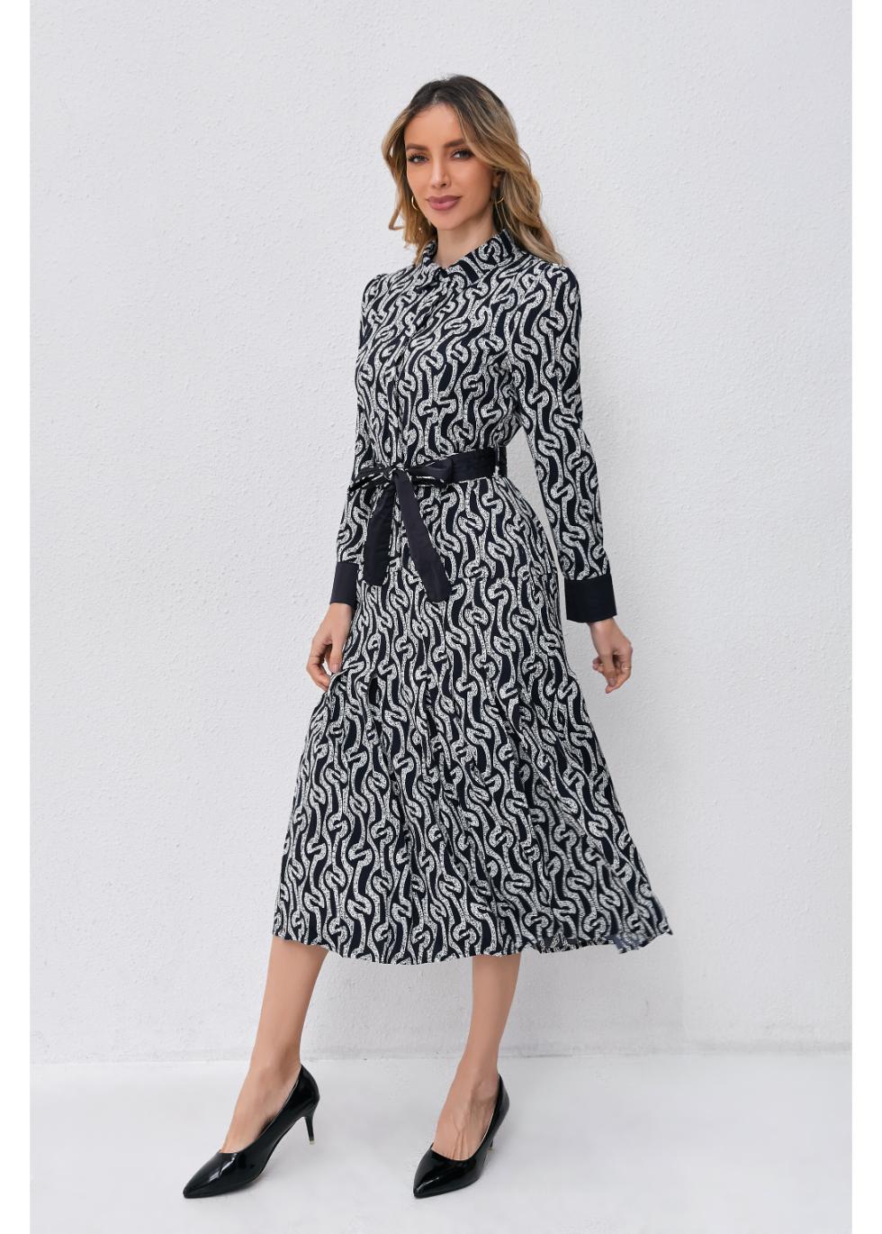 Midnight Wave Midi Dress - MissFinchNYC