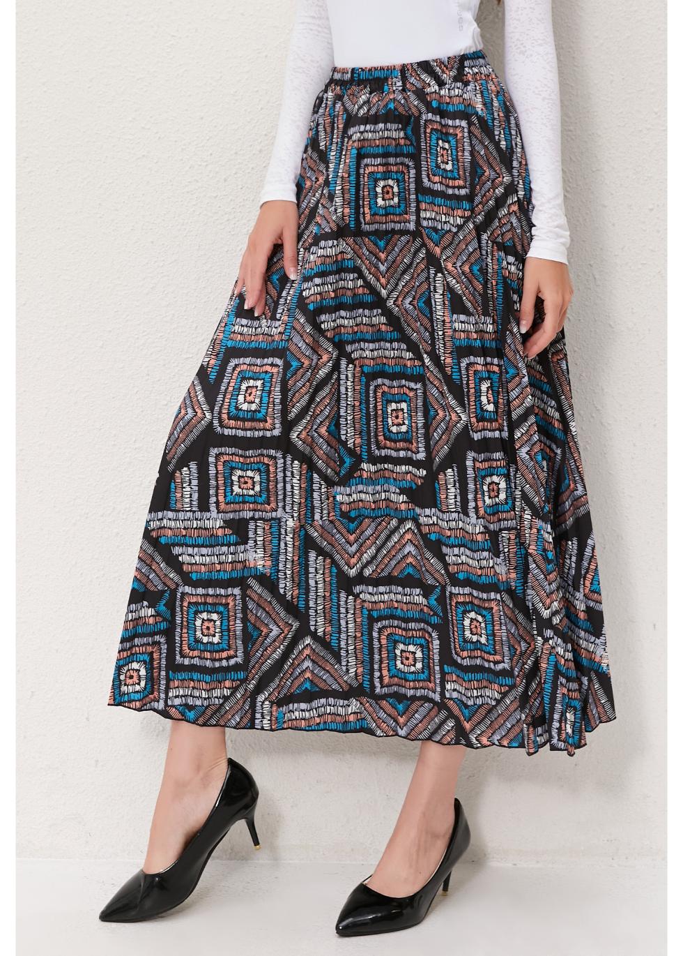 Geo Mosaic A-Line Skirt - MissFinchNYC