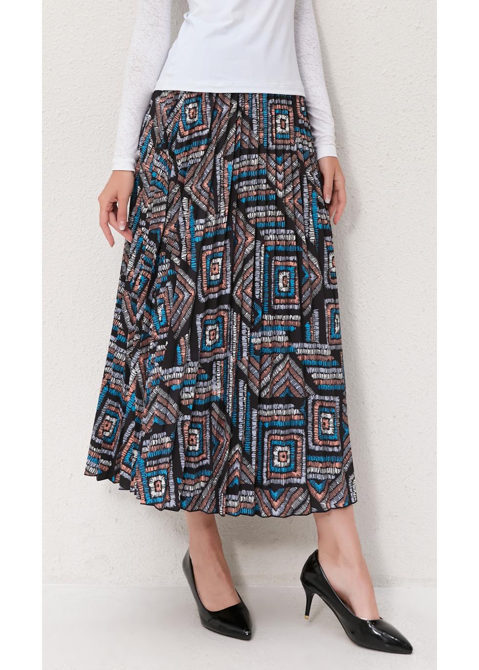 Geo Mosaic A-Line Skirt - MissFinchNYC