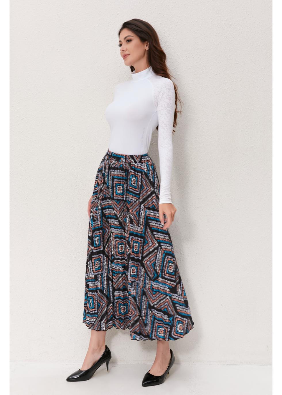 Geo Mosaic A-Line Skirt - MissFinchNYC
