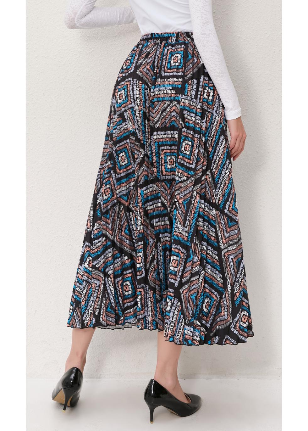 Geo Mosaic A-Line Skirt - MissFinchNYC