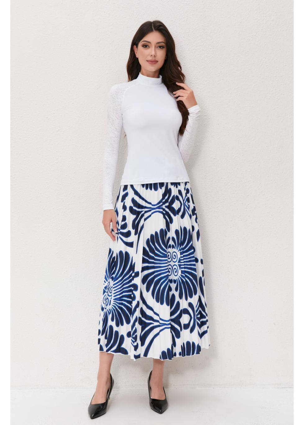 Ocean Petal Pleated Skirt - MissFinchNYC