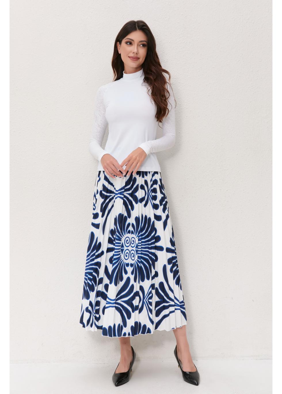 Ocean Petal Pleated Skirt - MissFinchNYC