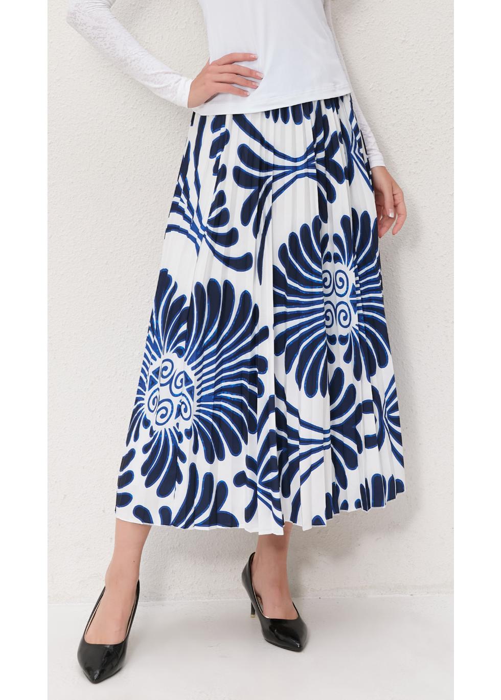 Ocean Petal Pleated Skirt - MissFinchNYC