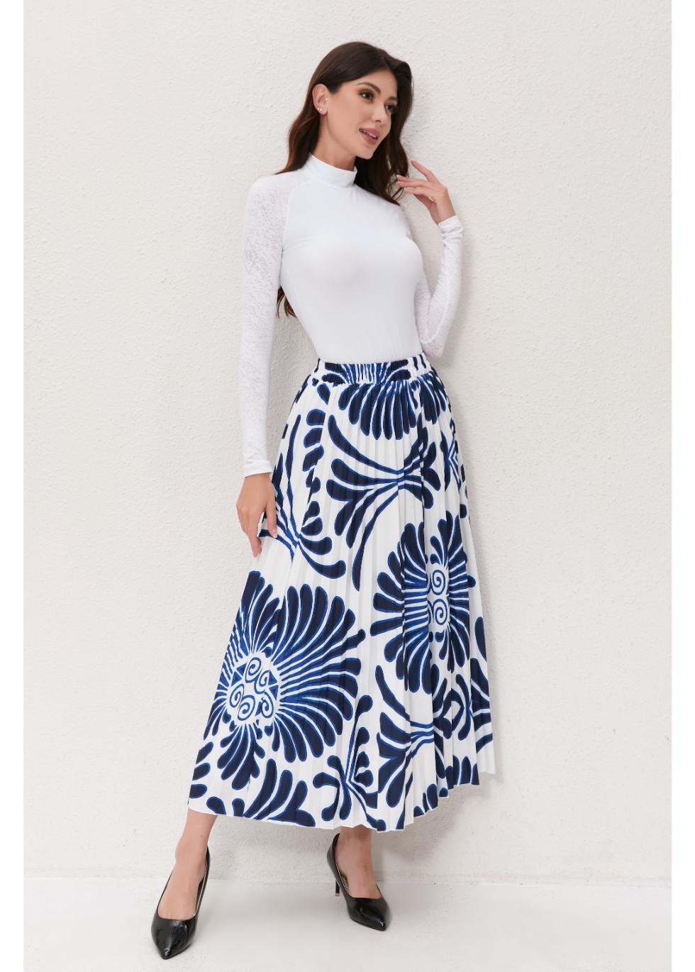 Ocean Petal Pleated Skirt - MissFinchNYC