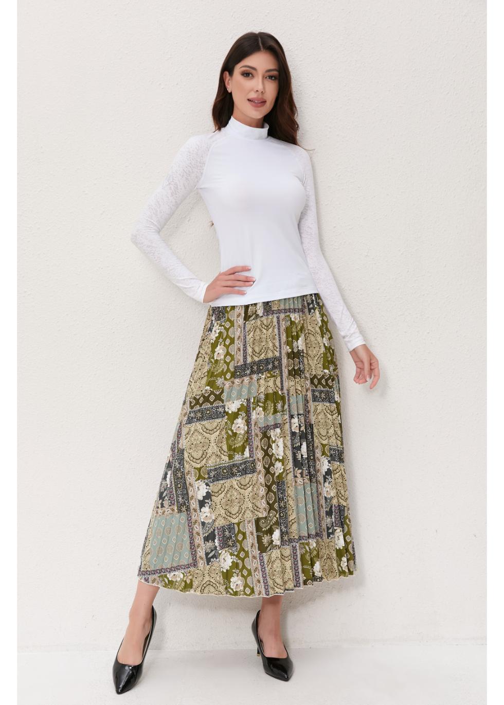 Vintage Patchwork Midi Skirt - MissFinchNYC