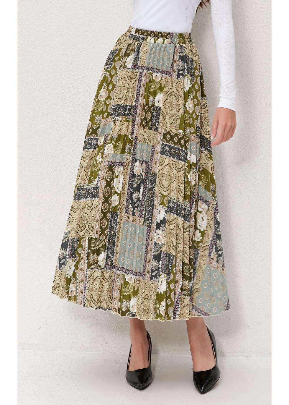 Vintage Patchwork Midi Skirt - MissFinchNYC