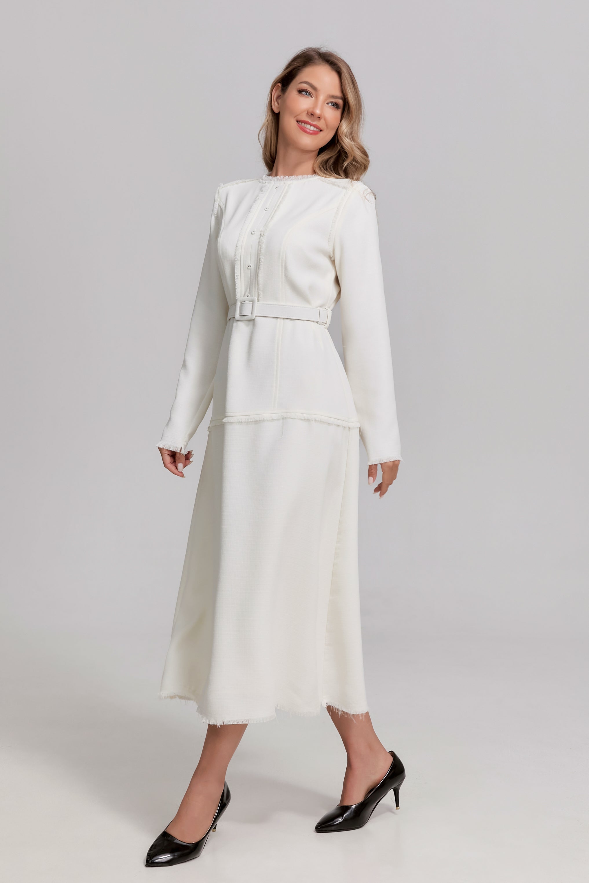Ivory Heirloom Midi Dress - MissFinchNYC