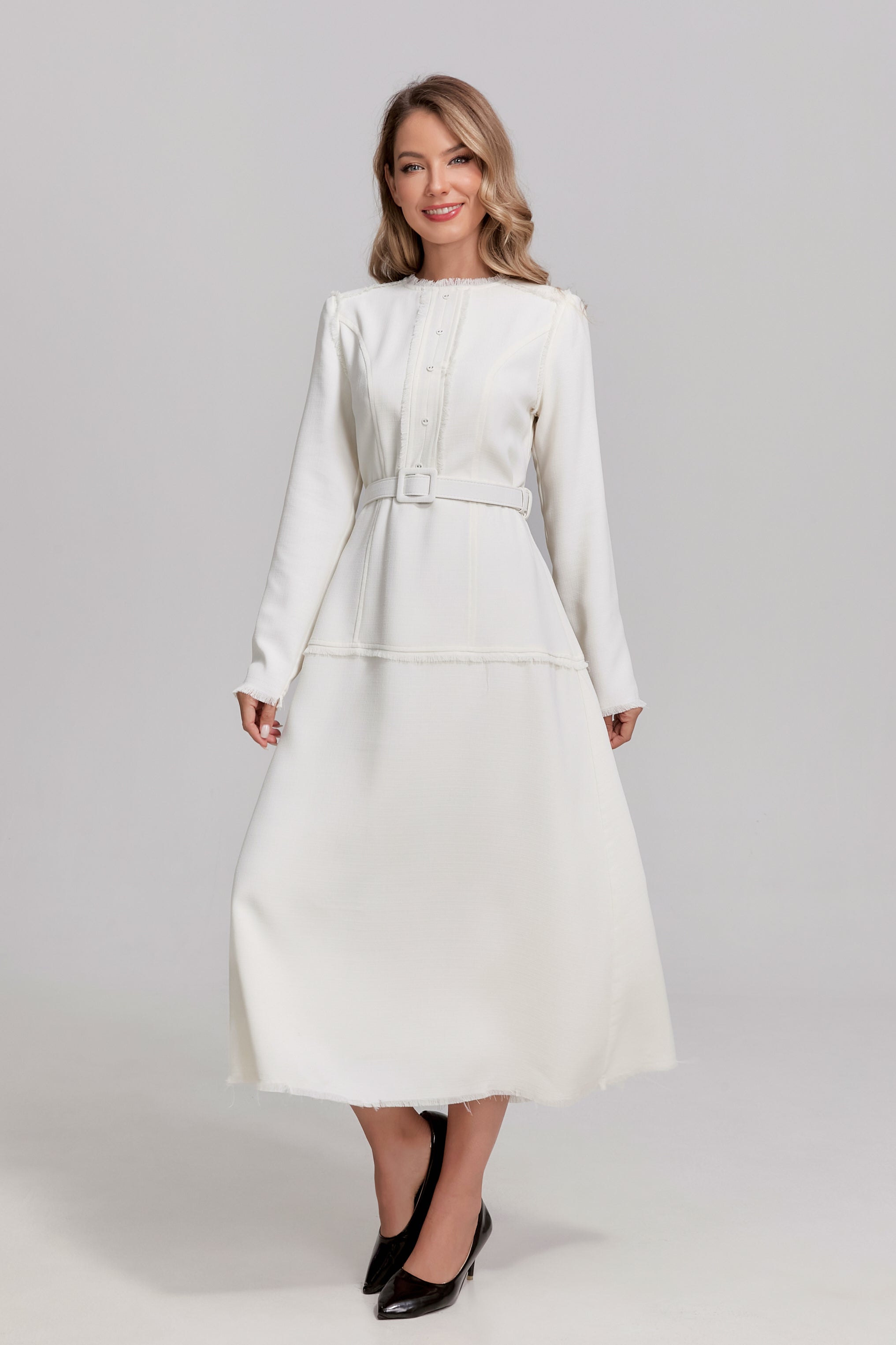Ivory Heirloom Midi Dress - MissFinchNYC