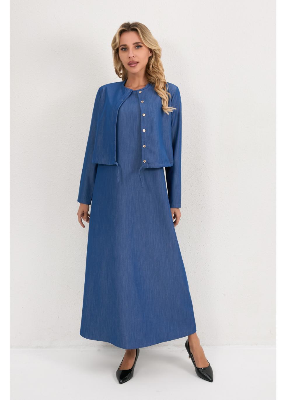 Deep Ocean Blue Midi Set - MissFinchNYC