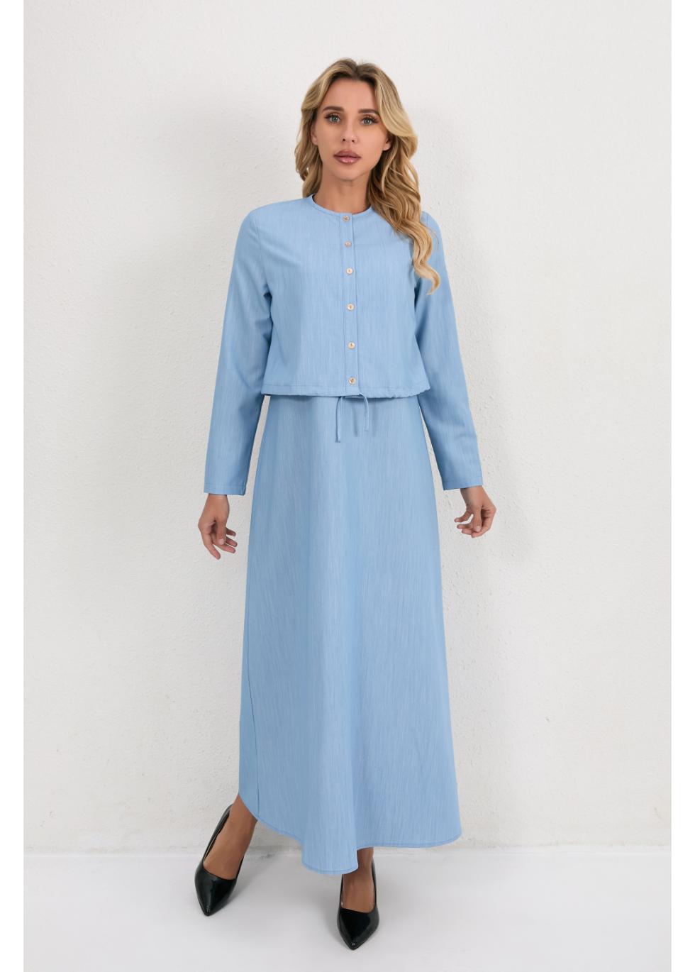 Sky Blue Ease Midi Set - MissFinchNYC