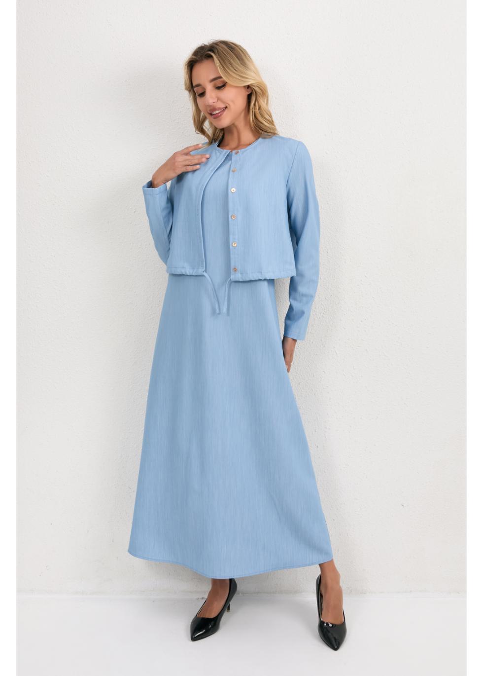 Sky Blue Ease Midi Set - MissFinchNYC