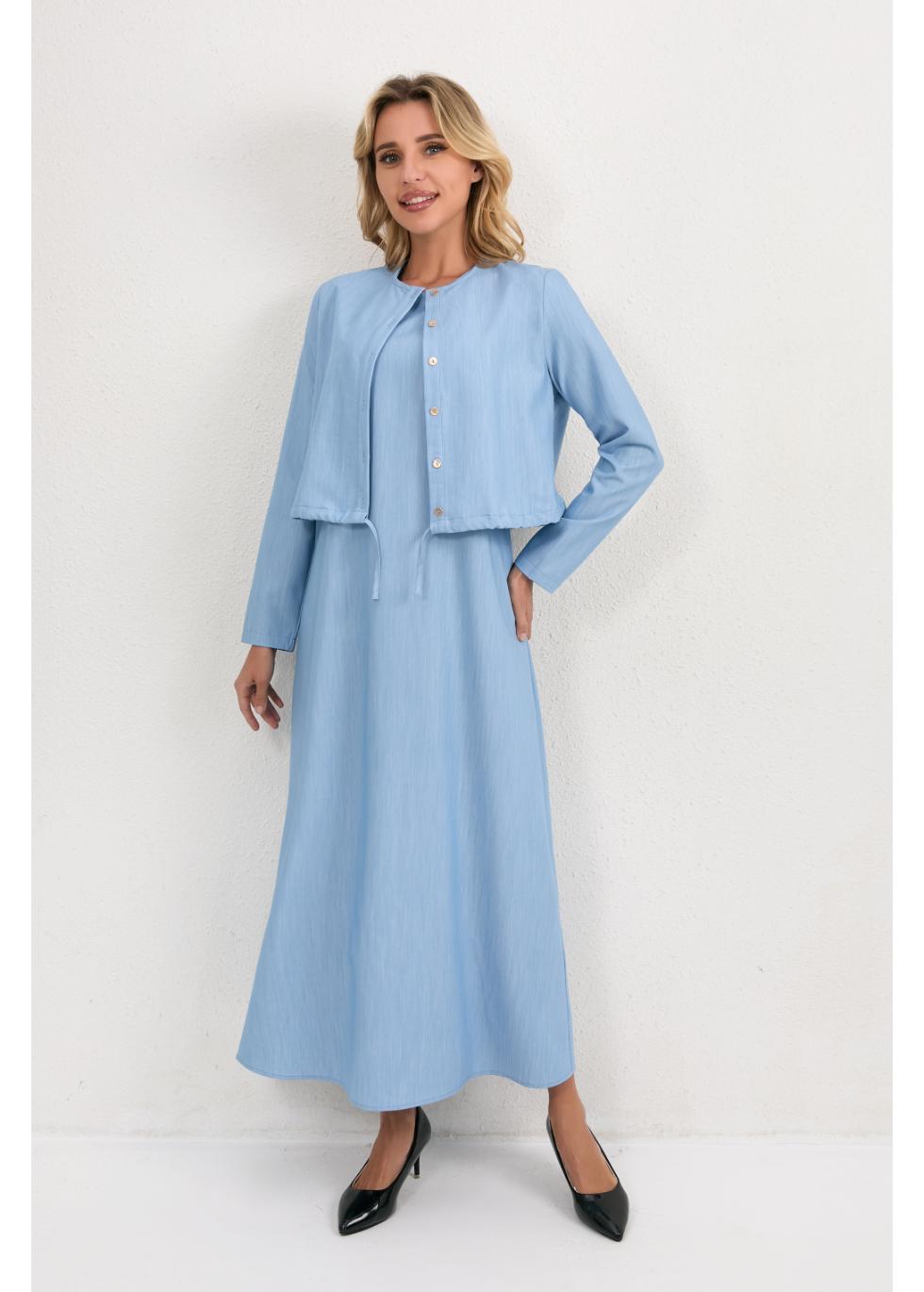 Sky Blue Ease Midi Set - MissFinchNYC