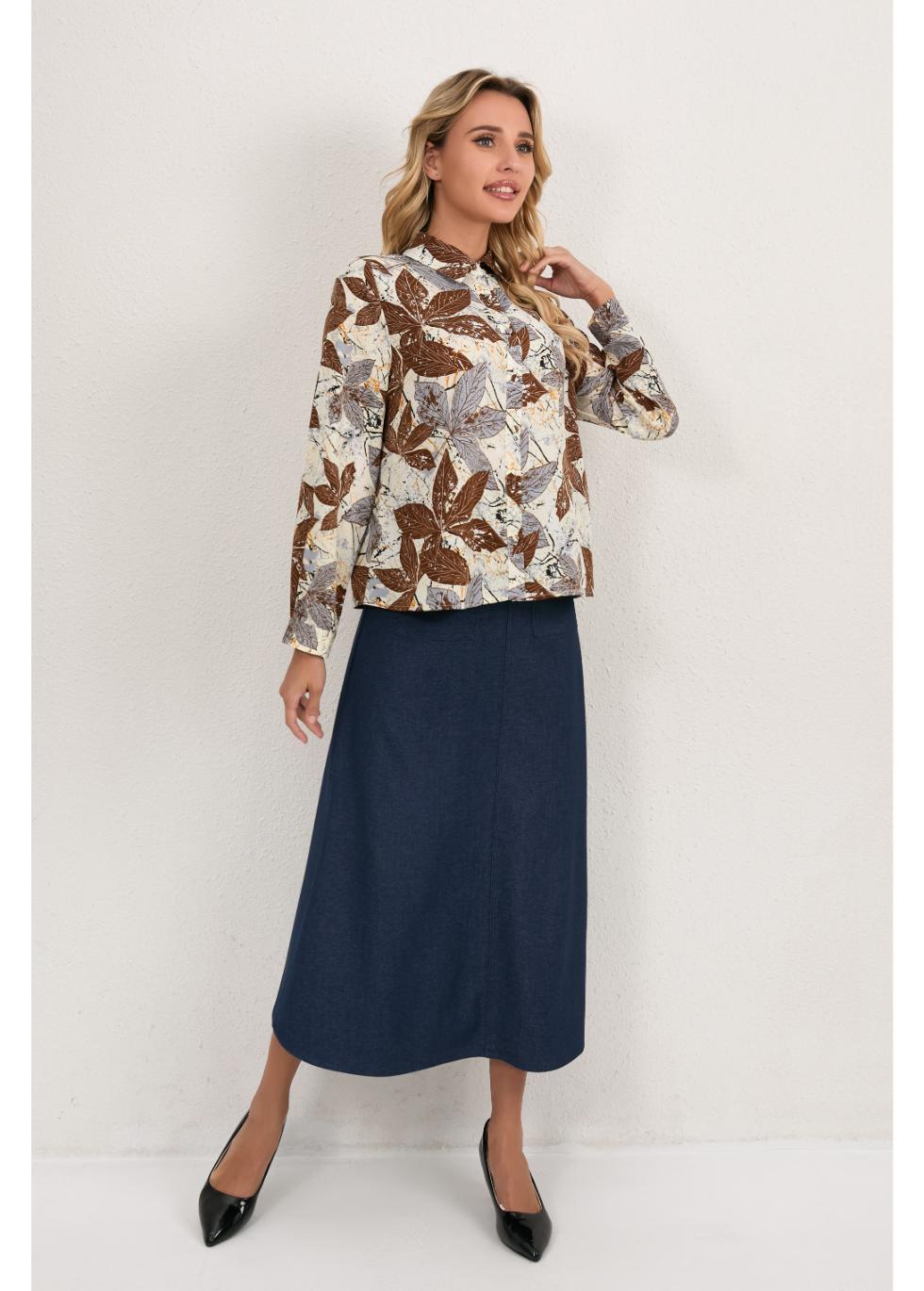 Harbor Blue Pocket Midi Skirt - MissFinchNYC