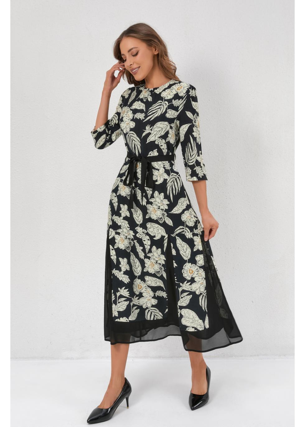 Orchid Crest Midi Dress - MissFinchNYC
