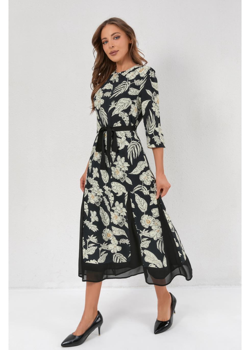 Orchid Crest Midi Dress - MissFinchNYC