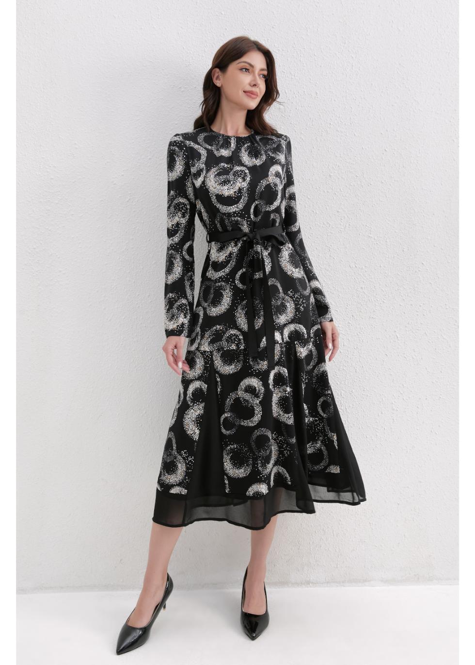 Celestial Swirl Midi Dress XS