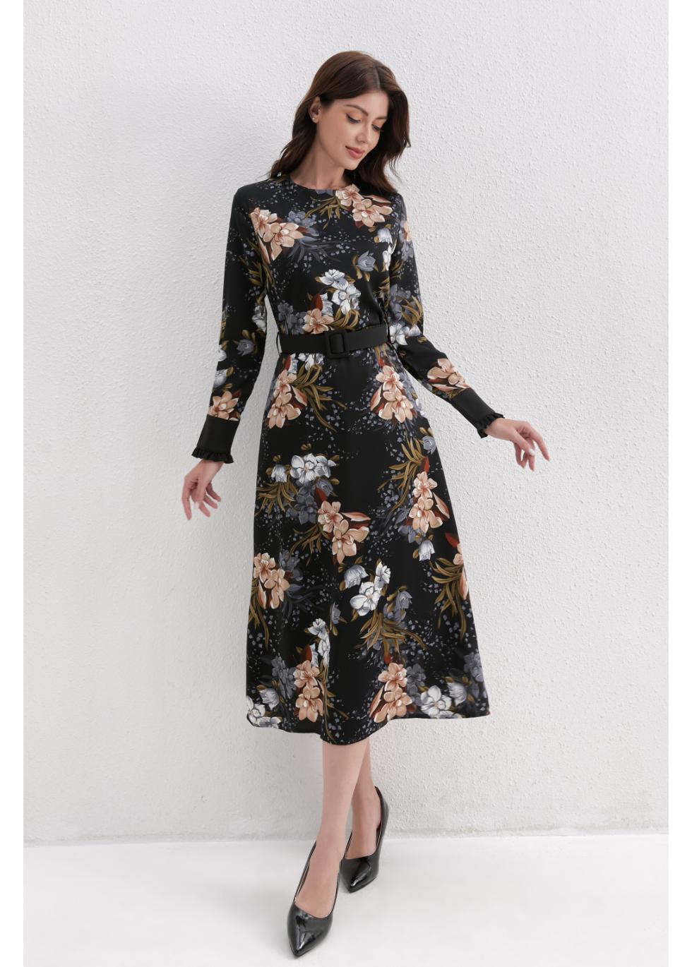 Autumn Bloom Midi Dress - MissFinchNYC