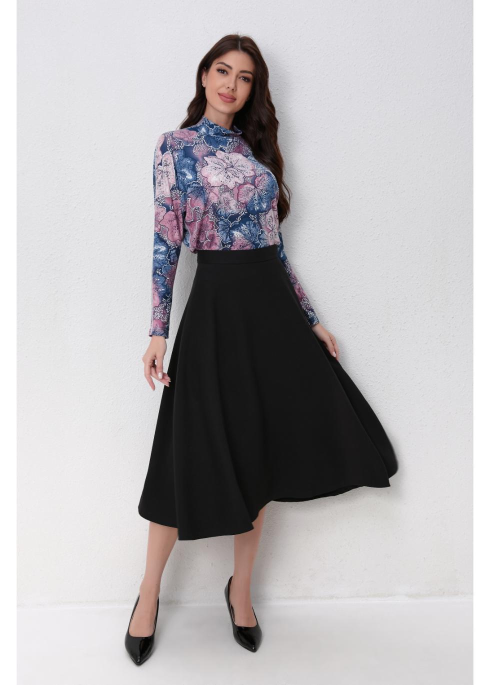 MissFinchNYC Blush Breeze floral top, stylish shirts and tops with pink and blue floral pattern, versatile and comfortable.