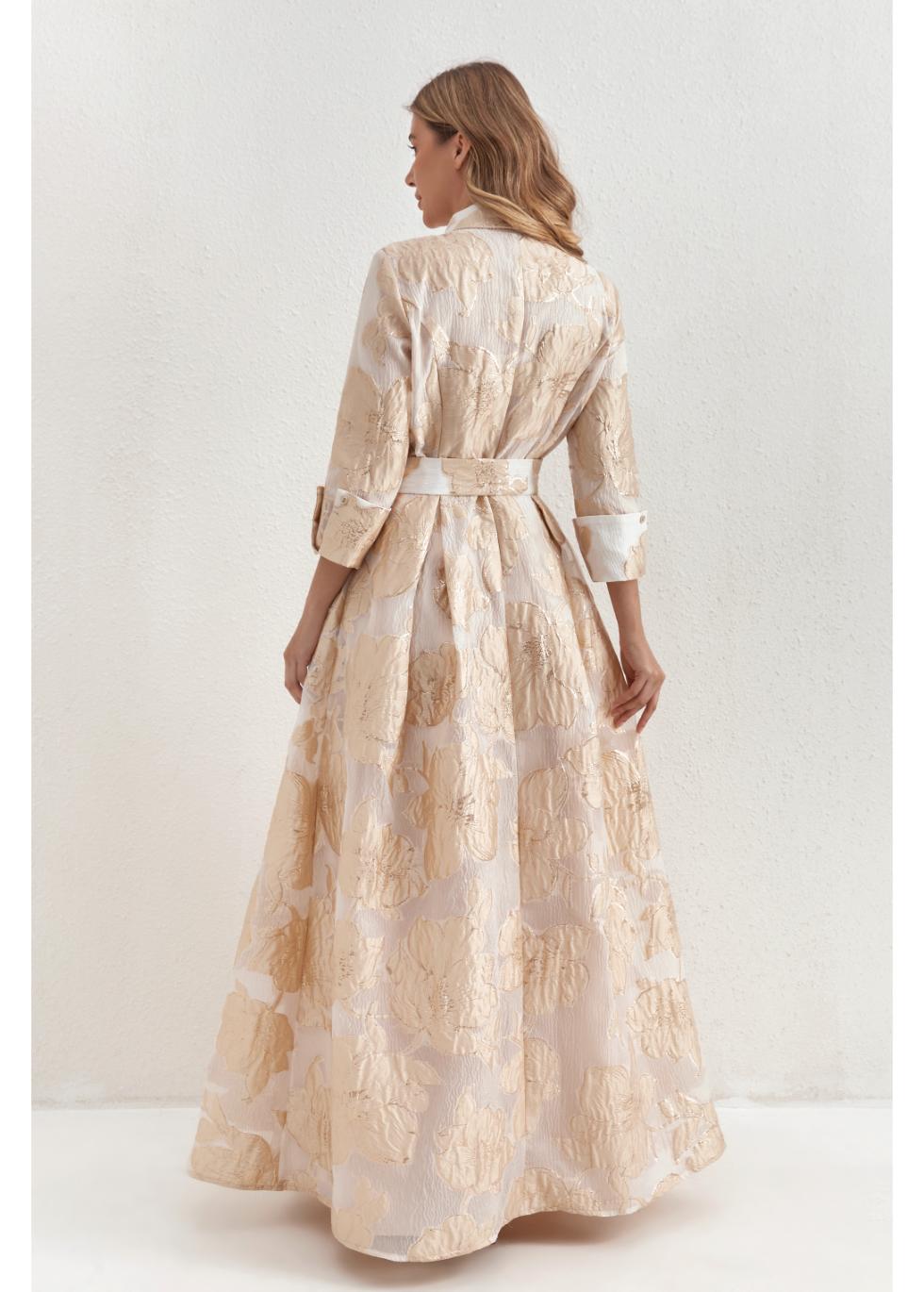 Champaign Petals Maxi Dress - MissFinchNYC