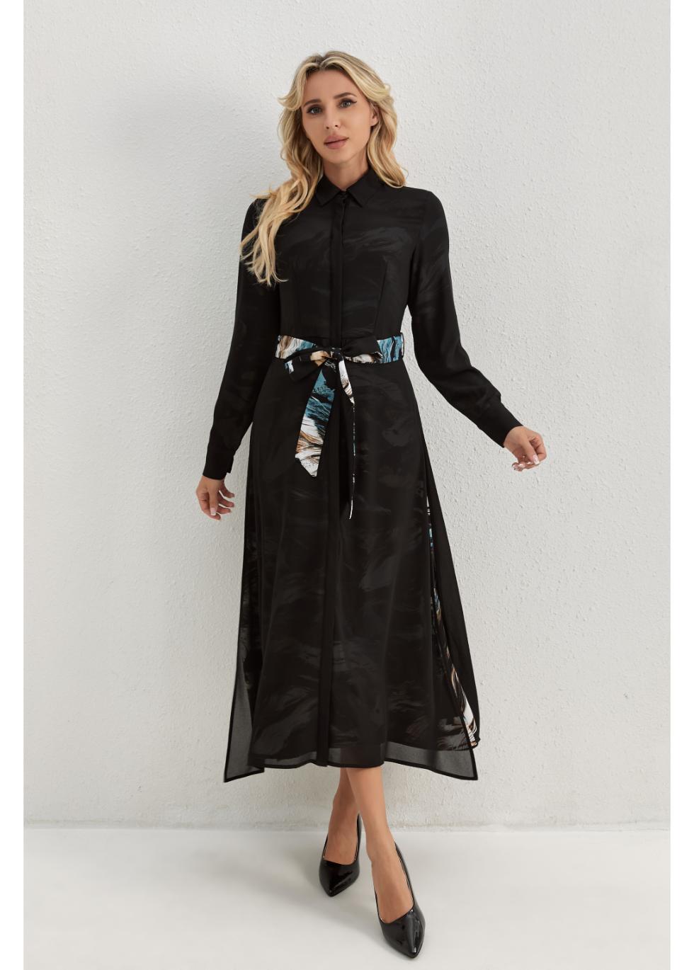 Monochrome Mirage Midi Dress - MissFinchNYC