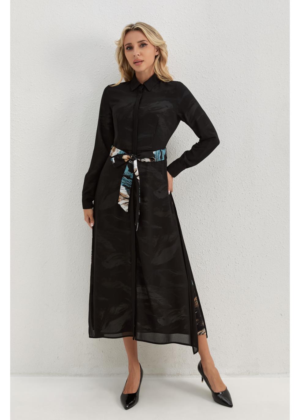 Monochrome Mirage Midi Dress - MissFinchNYC
