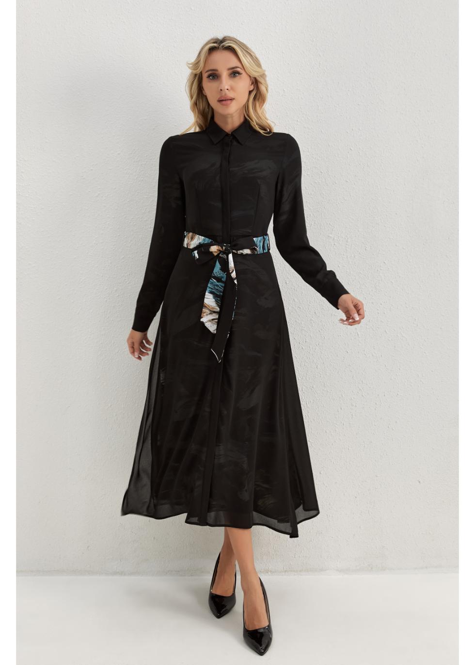 Monochrome Mirage Midi Dress - MissFinchNYC