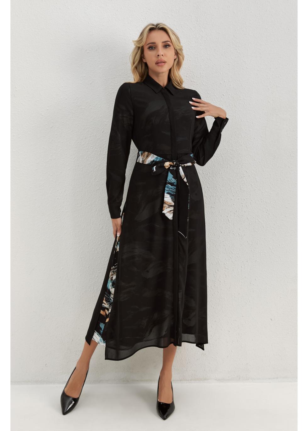 Monochrome Mirage Midi Dress - MissFinchNYC