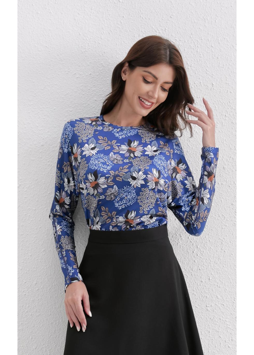 Sapphire Bloom Blouse - MissFinchNYC