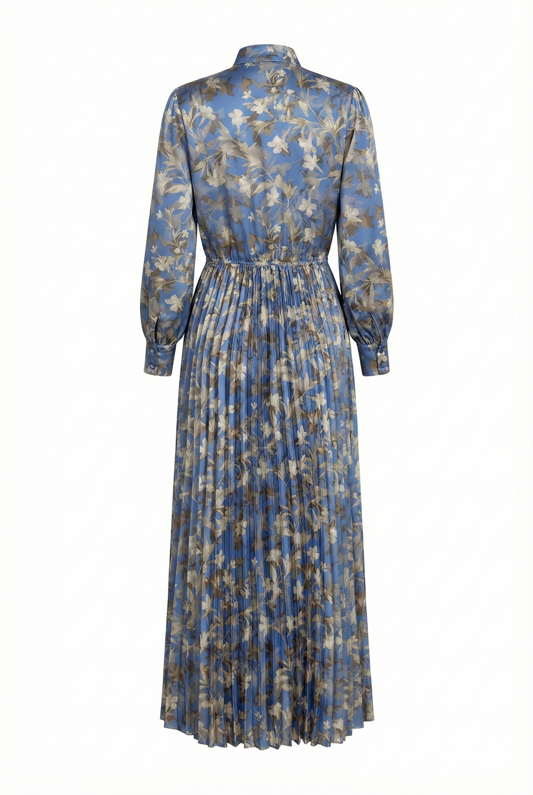 Sapphire Vine Pleated Midi Dress