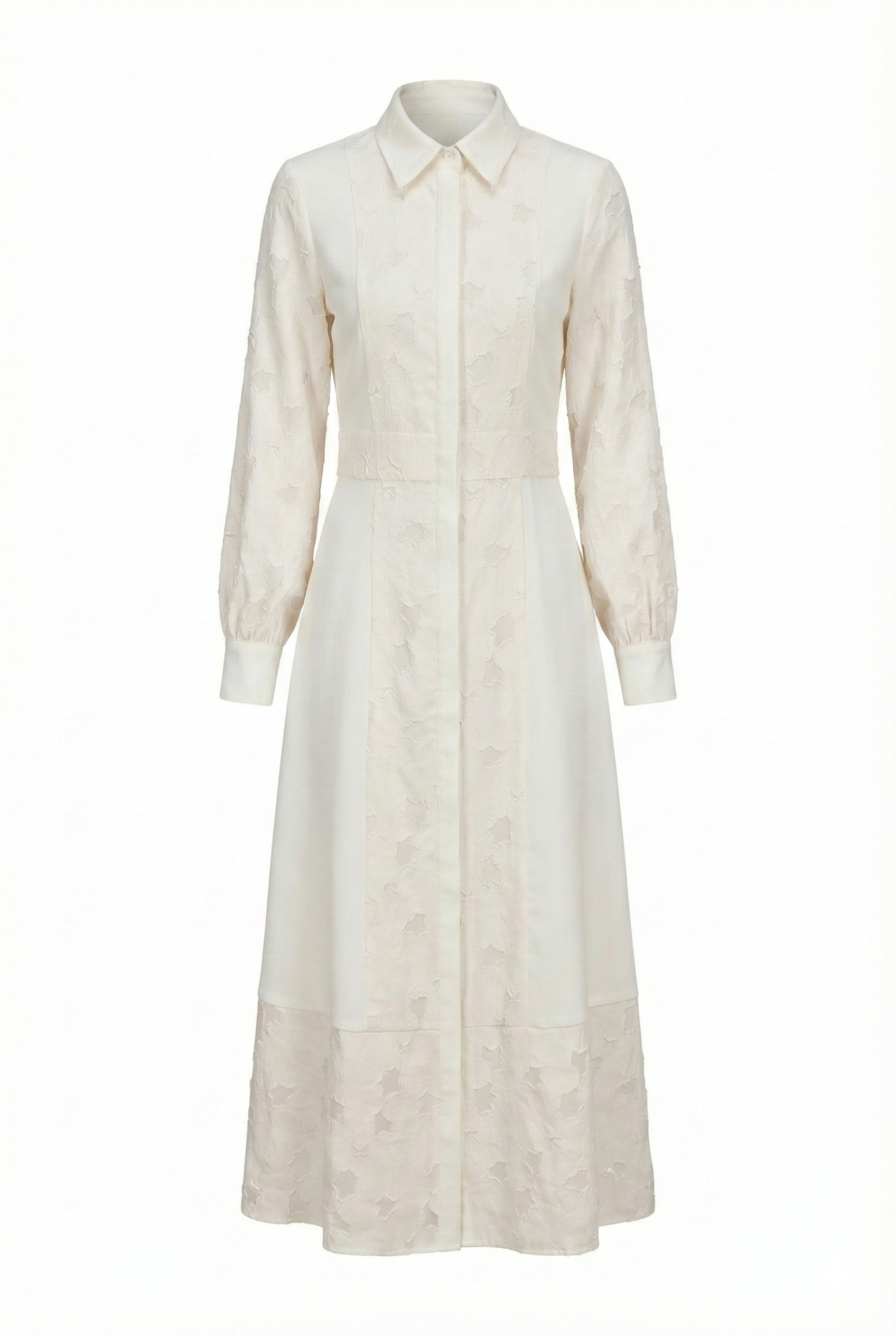 Ivory Lace Inset Midi Dress