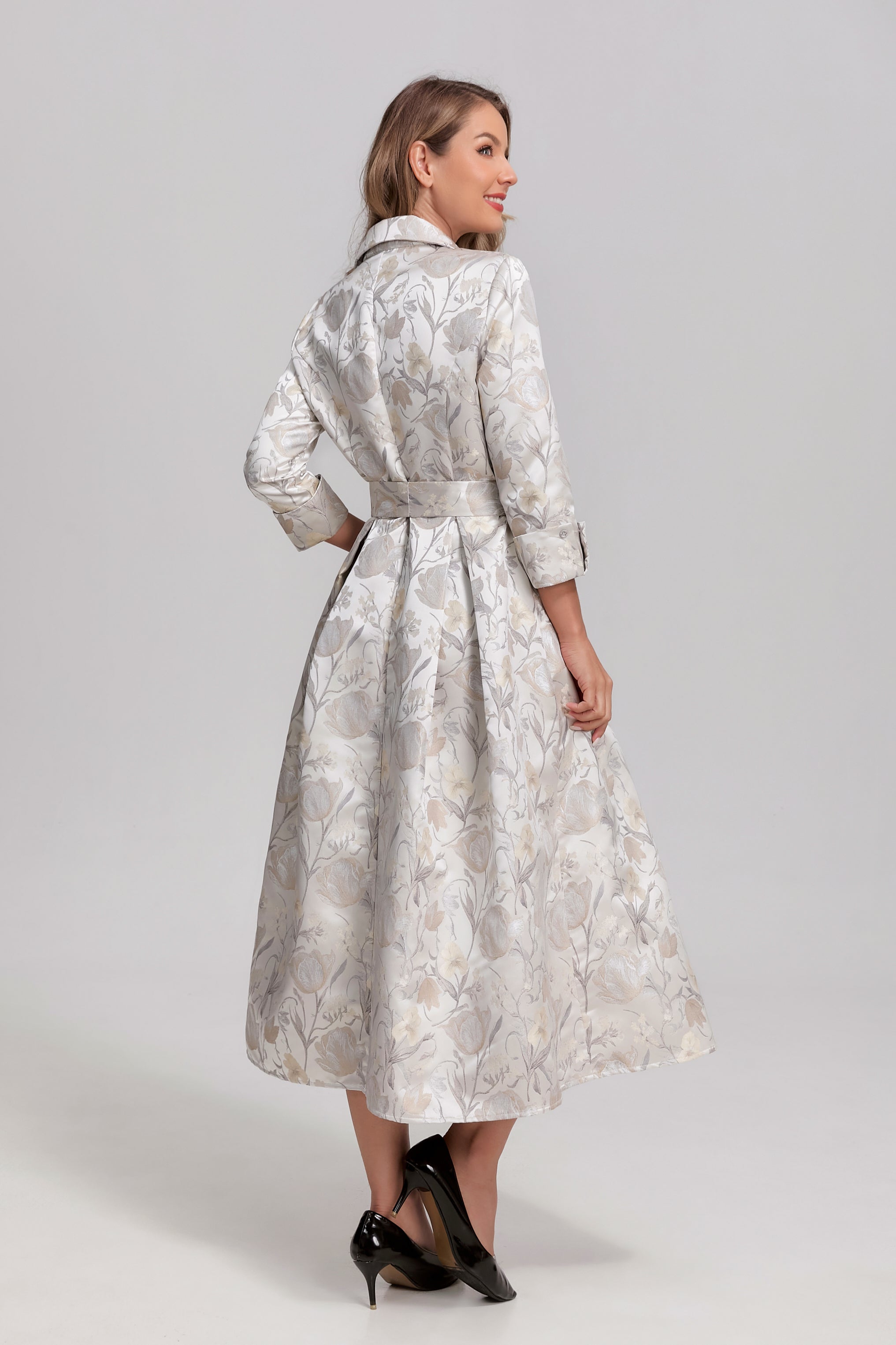 Silverleaf Bloom Midi Dress