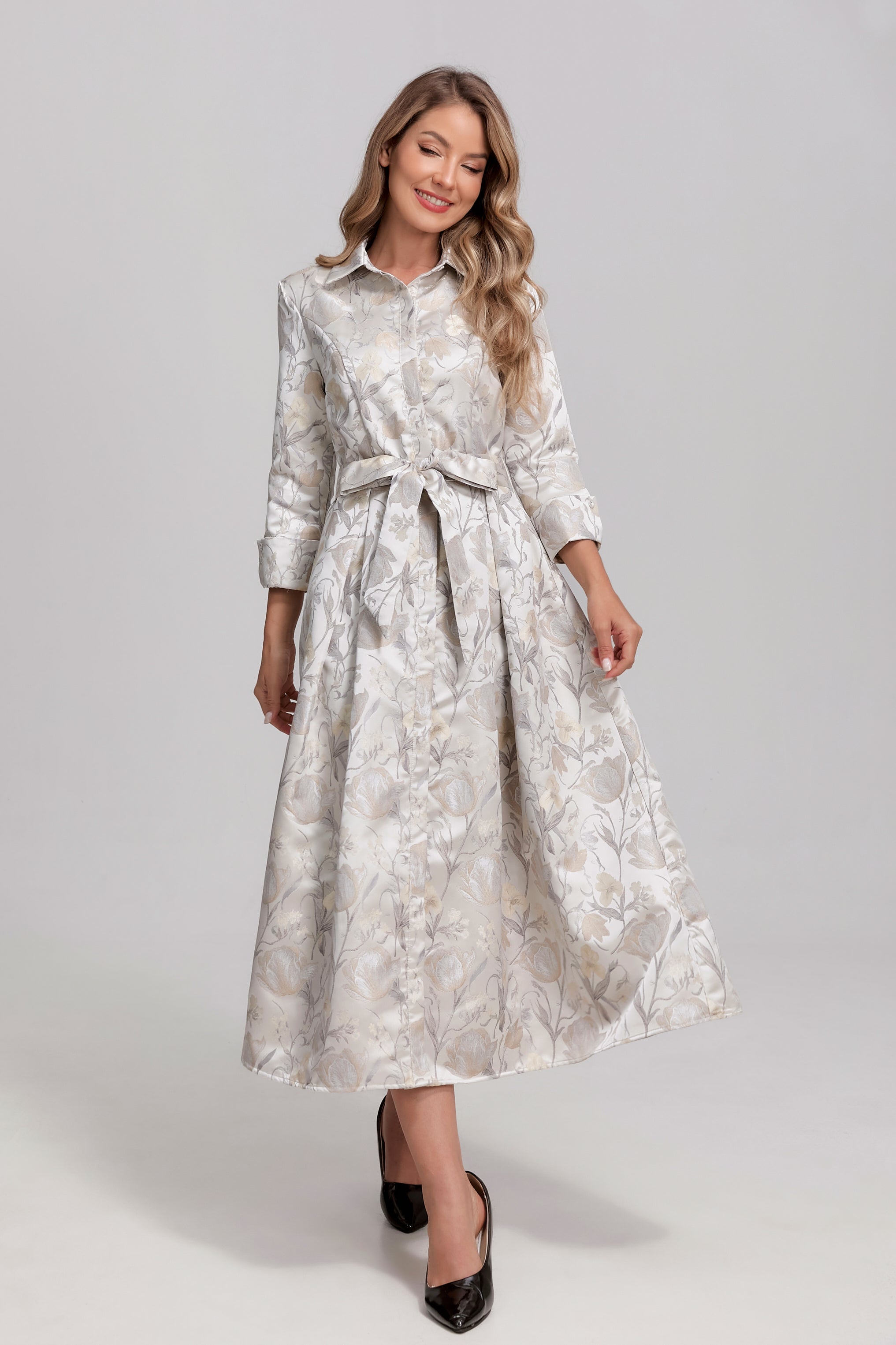 Silverleaf Bloom Midi Dress