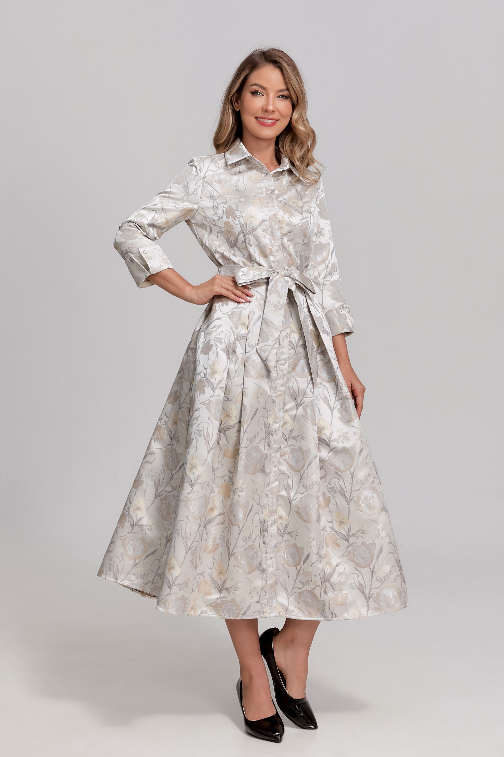 Silverleaf Bloom Midi Dress