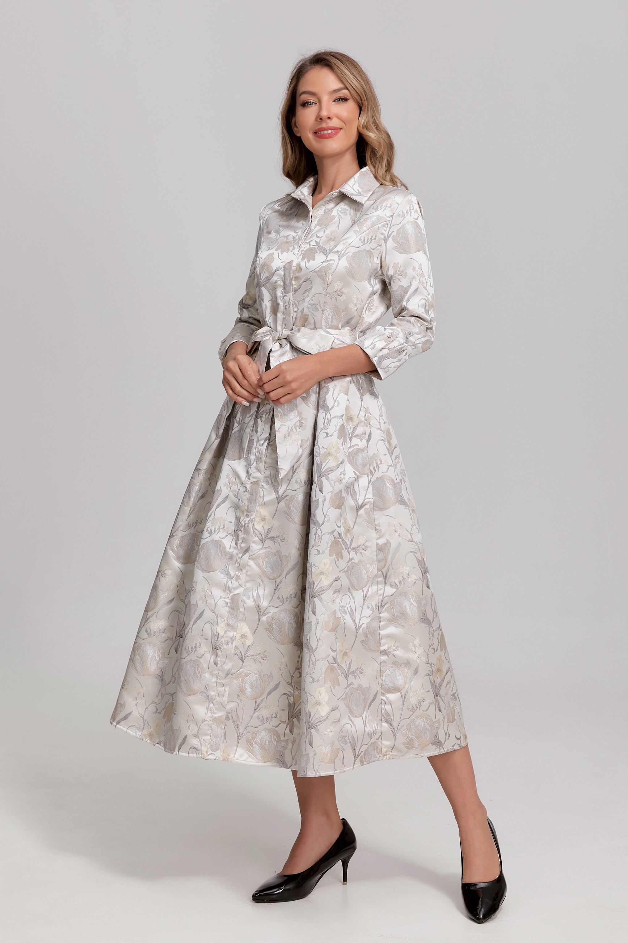 Silverleaf Bloom Midi Dress
