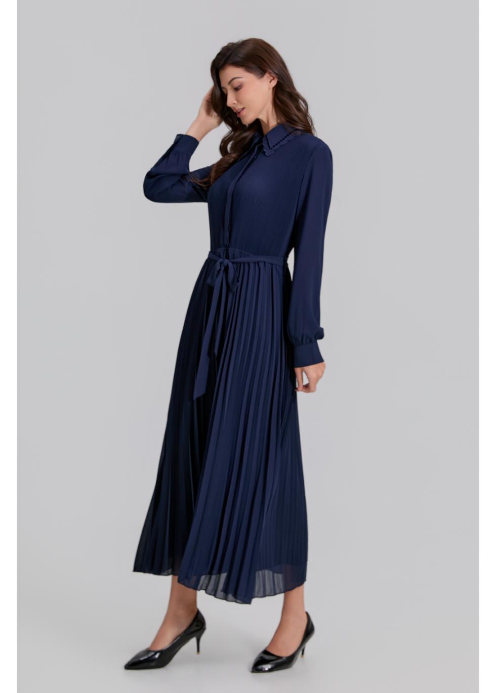 Royal Grace Pleated Midi Dress - MissFinchNYC