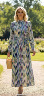 Radiant Mosaic Belted Midi Dress - MissFinchNYC