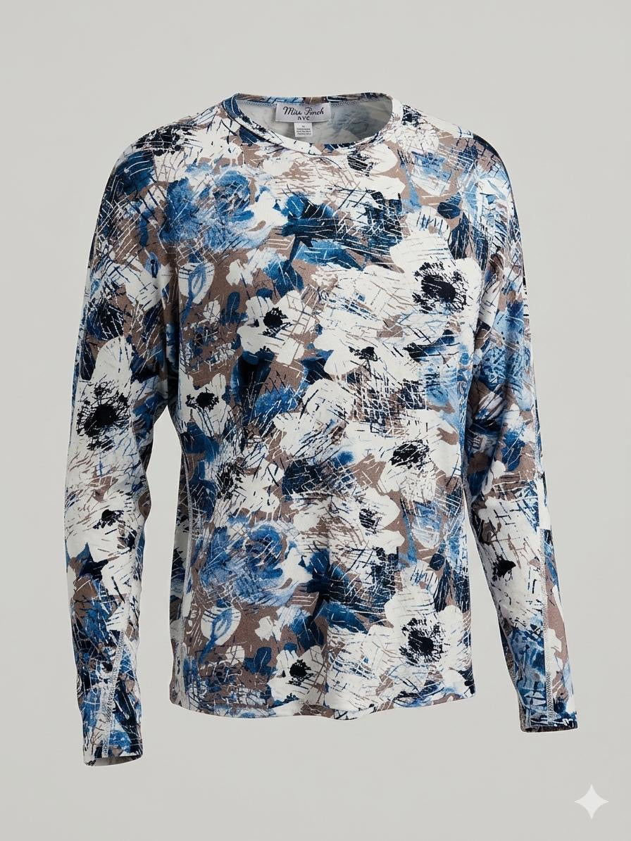 Ocean Abstract or Blue/Brown Ikat