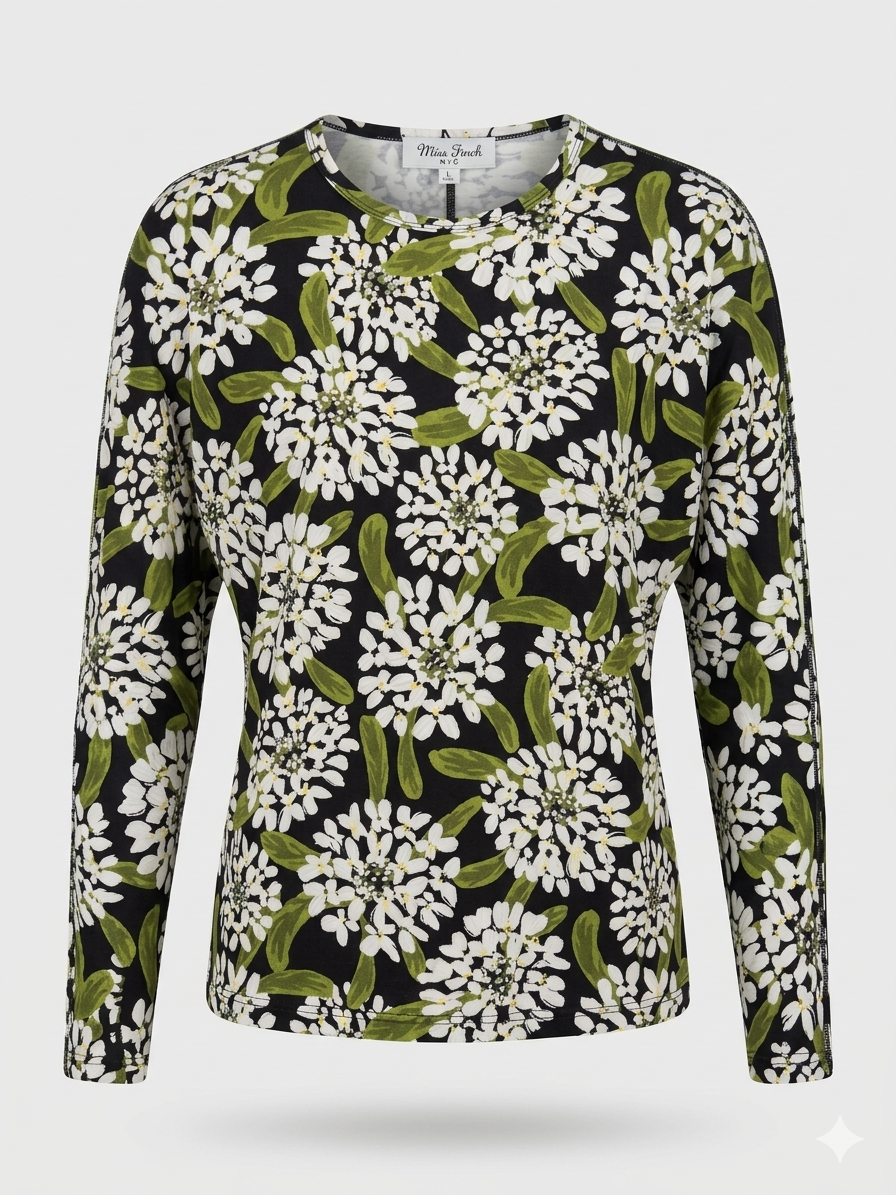 Midnight Garden Black/White Floral