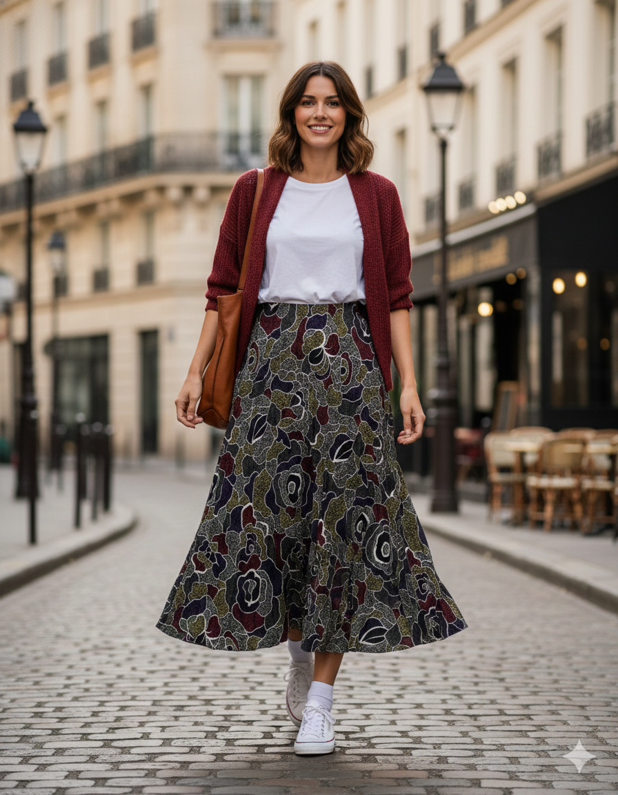 Mystic Petal Midi Skirt - MissFinchNYC