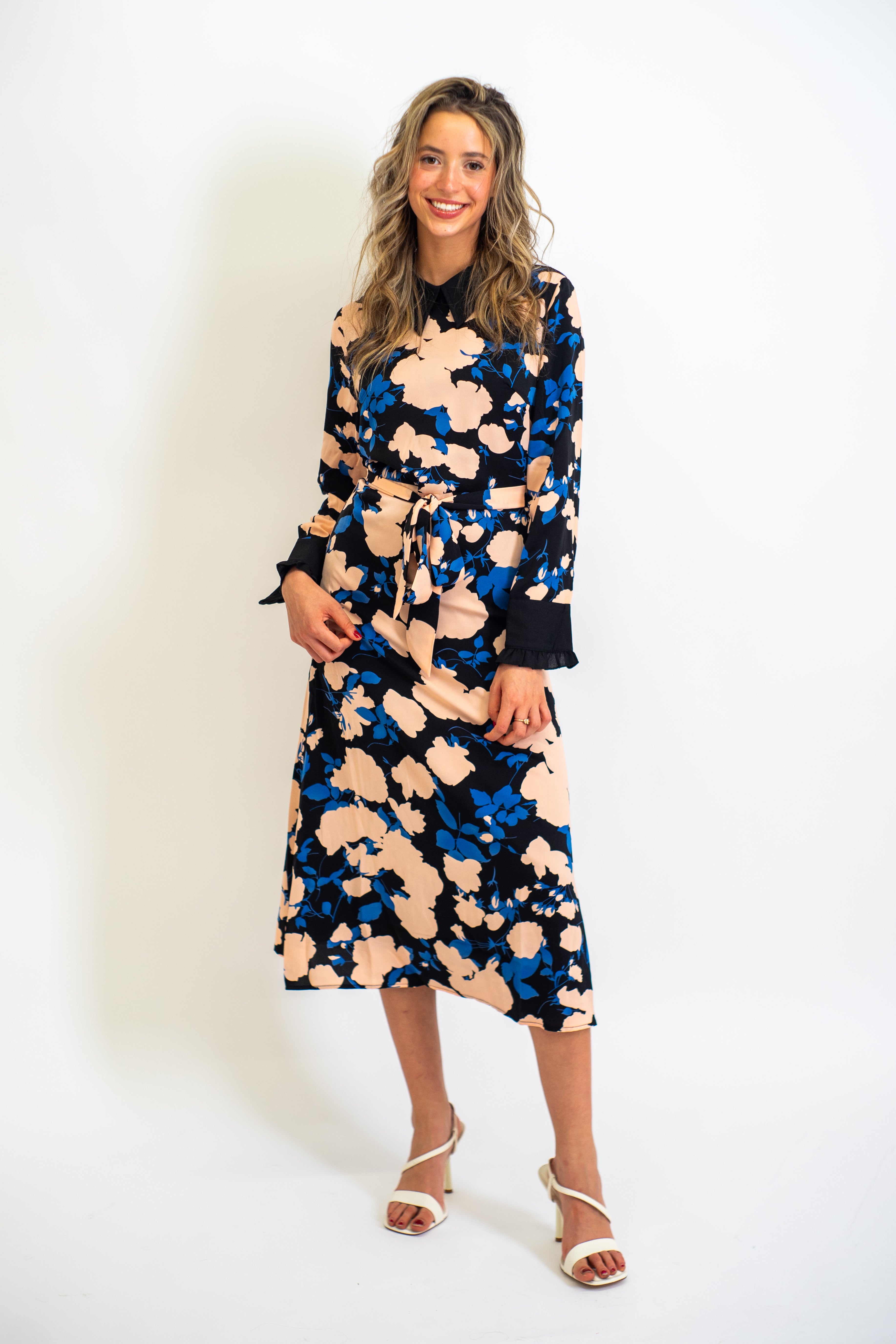 Sapphire Bloom Midi Dress - MissFinchNYC