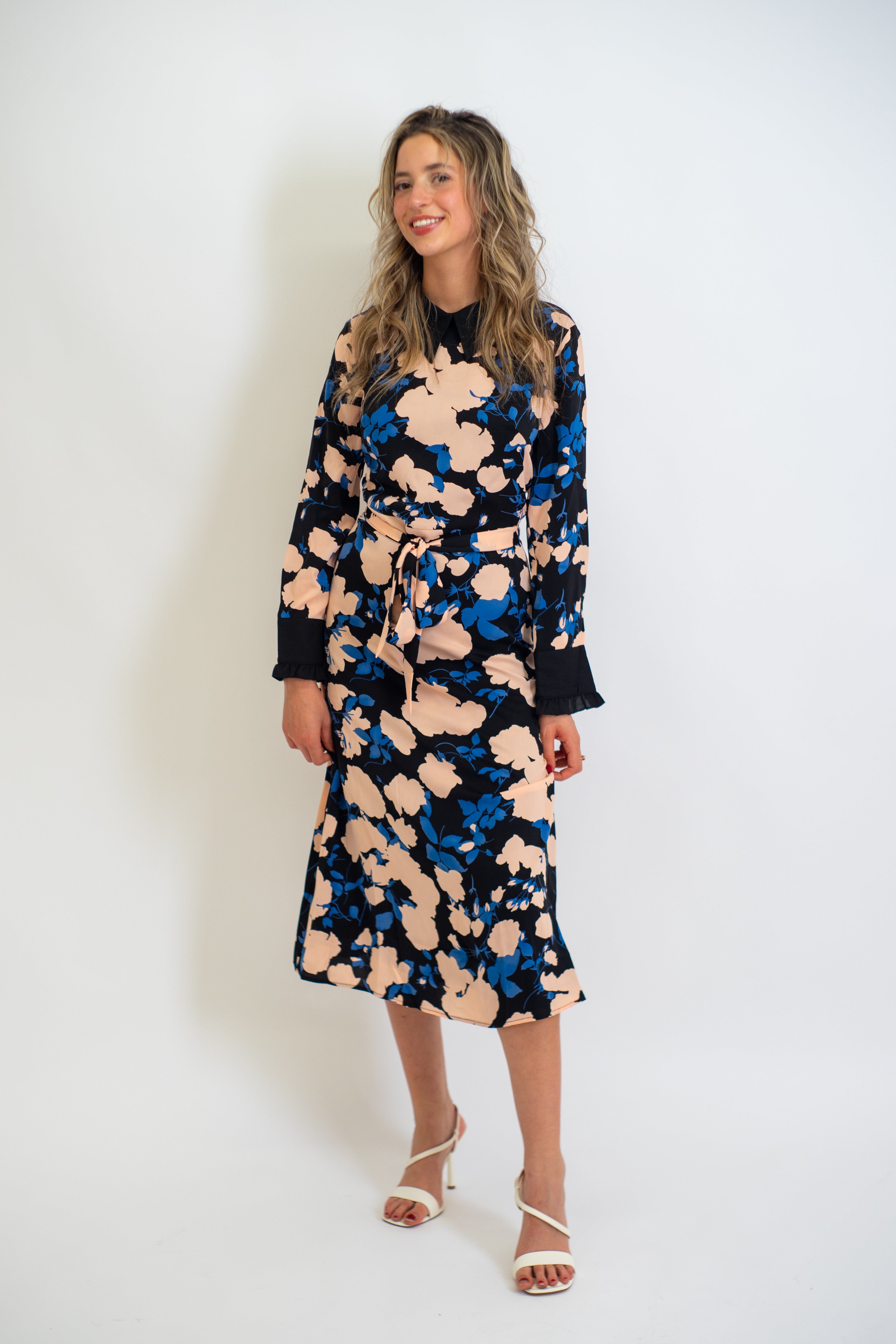 Sapphire Bloom Midi Dress - MissFinchNYC