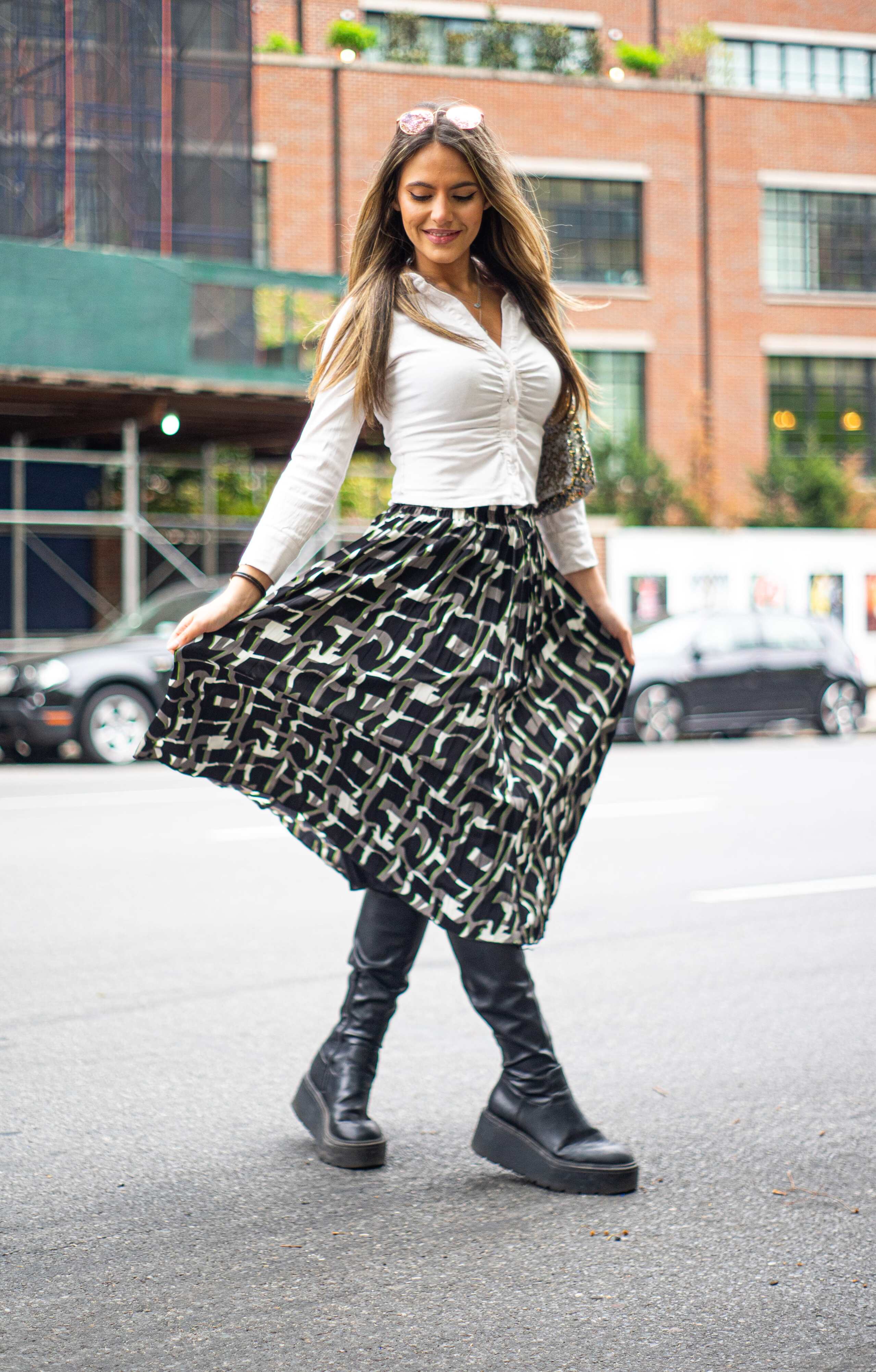 Chroma Print Midi Skirt