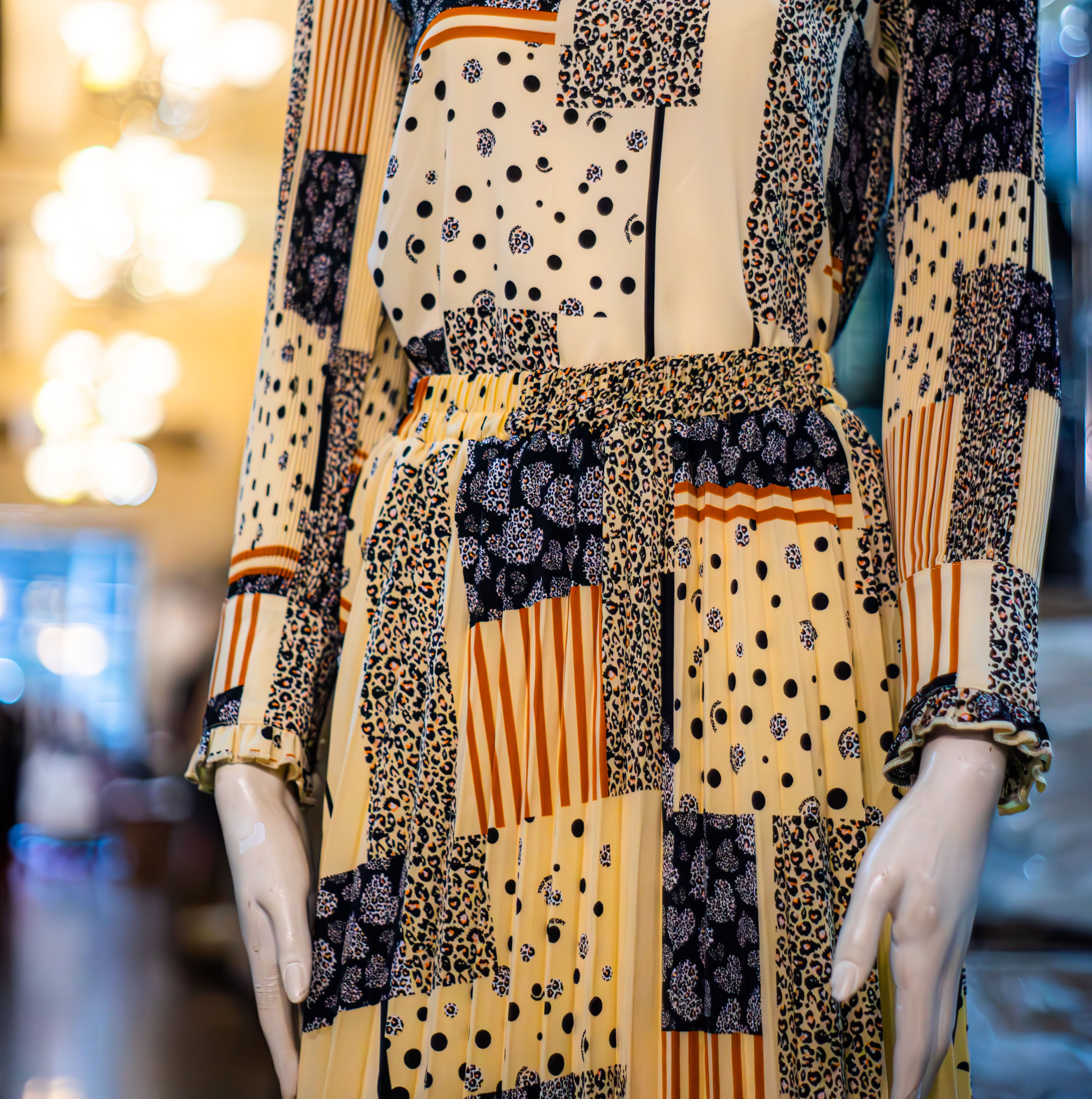 Abstract Print Two Piece Midi Dress Set - MissFinchNYC